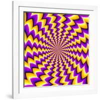 Abstract Yellow Background (Spin Illusion)-Andrey Korshenkov-Framed Art Print