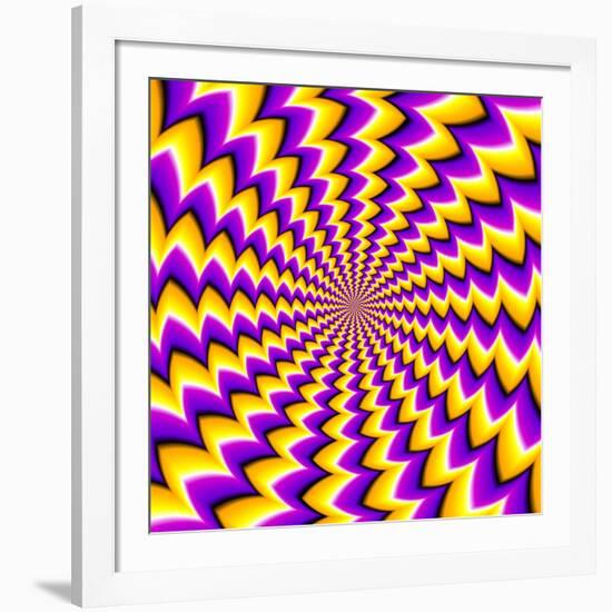 Abstract Yellow Background (Spin Illusion)-Andrey Korshenkov-Framed Art Print