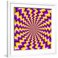 Abstract Yellow Background (Spin Illusion)-Andrey Korshenkov-Framed Art Print