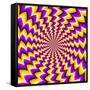 Abstract Yellow Background (Spin Illusion)-Andrey Korshenkov-Framed Stretched Canvas