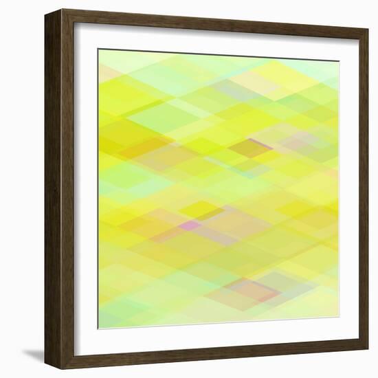 Abstract Yellow Geometrical Background-epic44-Framed Art Print