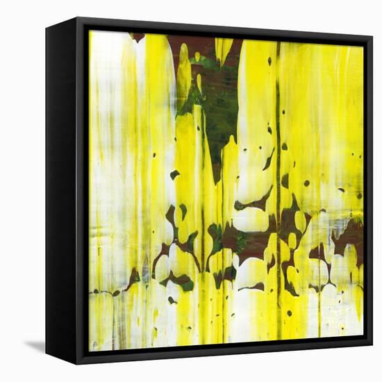 Abstract Yellow Painting Texture-oriontrail2-Framed Stretched Canvas