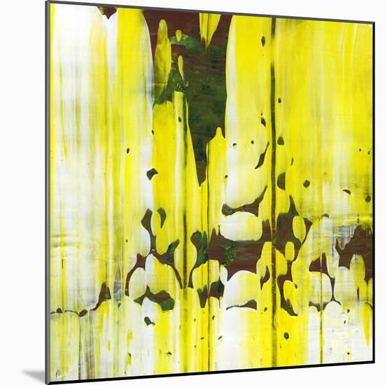 Abstract Yellow Painting Texture-oriontrail2-Mounted Art Print