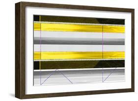 Abstract Yellow Parallels-NaxArt-Framed Art Print