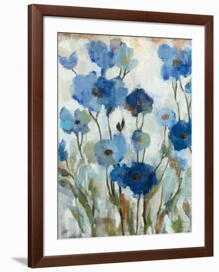 Abstracted Floral in Blue II-Silvia Vassileva-Framed Art Print