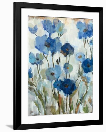 Abstracted Floral in Blue II-Silvia Vassileva-Framed Art Print