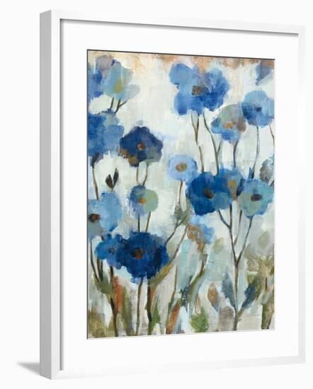 Abstracted Floral in Blue III-Silvia Vassileva-Framed Art Print