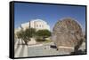 Abu Badd, a Rolling Stone Used to Fortify a Door, Moses Memorial Church in the Background-Richard Maschmeyer-Framed Stretched Canvas