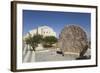 Abu Badd, a Rolling Stone Used to Fortify a Door, Moses Memorial Church in the Background-Richard Maschmeyer-Framed Photographic Print