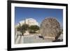 Abu Badd, a Rolling Stone Used to Fortify a Door, Moses Memorial Church in the Background-Richard Maschmeyer-Framed Photographic Print