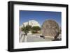 Abu Badd, a Rolling Stone Used to Fortify a Door, Moses Memorial Church in the Background-Richard Maschmeyer-Framed Photographic Print