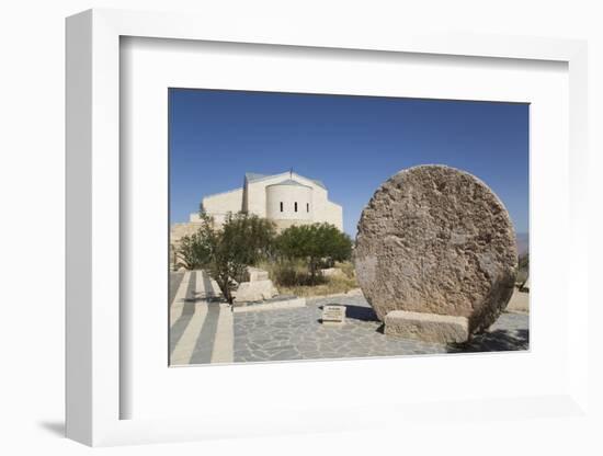 Abu Badd, a Rolling Stone Used to Fortify a Door, Moses Memorial Church in the Background-Richard Maschmeyer-Framed Photographic Print