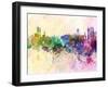 Abu Dhabi Skyline in Watercolor Background-paulrommer-Framed Art Print