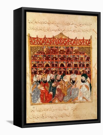 Abu Zayd in the Library at Basra, from "The Maqamat" by Al-Hariri-null-Framed Stretched Canvas