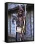 Abui Tribal Headhunter in Warrior Dress, Alor Island, Eastern Area, Indonesia, Southeast Asia-Alison Wright-Framed Stretched Canvas