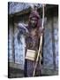 Abui Tribal Headhunter in Warrior Dress, Alor Island, Eastern Area, Indonesia, Southeast Asia-Alison Wright-Stretched Canvas