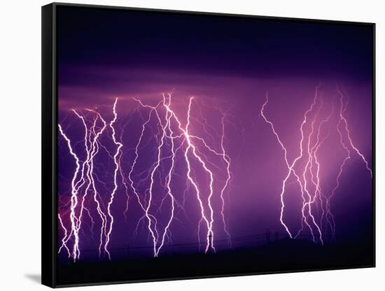 Abundance of Lightning Strikes near Tucson-null-Framed Stretched Canvas