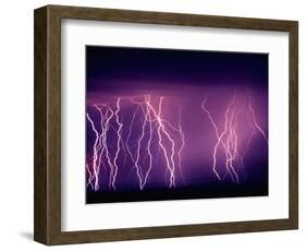 Abundance of Lightning Strikes near Tucson-null-Framed Photographic Print