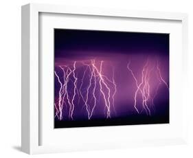 Abundance of Lightning Strikes near Tucson-null-Framed Photographic Print