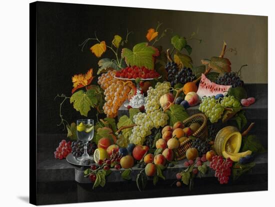 Abundant Fruit, 1858-Severin Roesen-Stretched Canvas
