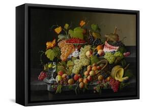 Abundant Fruit, 1858-Severin Roesen-Framed Stretched Canvas