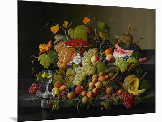 Abundant Fruit, 1858-Severin Roesen-Mounted Giclee Print