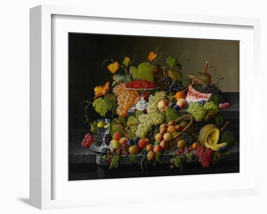 Abundant Fruit, 1858-Severin Roesen-Framed Giclee Print