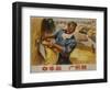 Abundant Harvest Chinese Cultural Revolution Rice Farmer-null-Framed Giclee Print