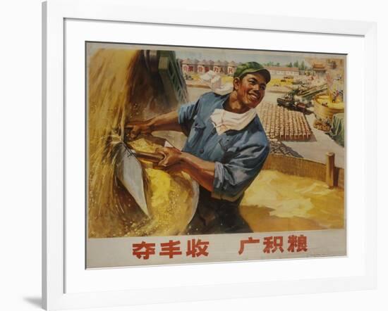 Abundant Harvest Chinese Cultural Revolution Rice Farmer-null-Framed Giclee Print