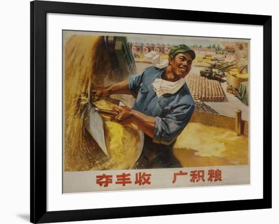 Abundant Harvest Chinese Cultural Revolution Rice Farmer-null-Framed Giclee Print