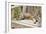 Abyssinian Cat Sleeping on Wooden Garden Bench-null-Framed Photographic Print