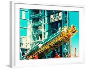 Ac-69 Atlas Centaur Rocket Being Raised into Pad before Being Launched to Release Crres into Orbit-null-Framed Photographic Print