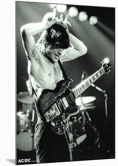 AC/DC- Angus Young at Leicester Demontfort Hall, 1979-null-Mounted Poster