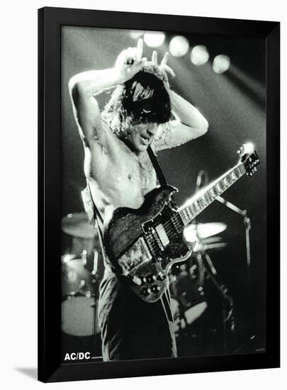 AC/DC- Angus Young at Leicester Demontfort Hall, 1979-null-Framed Poster