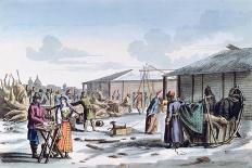 Meat Market During Winter, Russia, 1821-AC Houbigaot-Framed Giclee Print