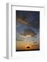 Acacia tree and clouds at sunset, Masai Mara National Park, Kenya-Godong-Framed Photographic Print