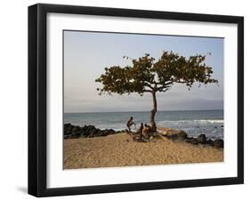 Acacia Tree on the Edge of the City of Sao Tomé, Where Young People Go to Bathe-Camilla Watson-Framed Premium Photographic Print