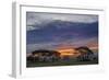 Acacia trees silhouetted at sunset, Serengeti National Park, Tanzania, Africa-Adam Jones-Framed Photographic Print