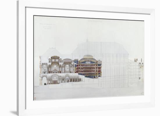 Académie impériale de musique, projet d'opéra, coupe longitudinale-Eugène Viollet-le-Duc-Framed Giclee Print