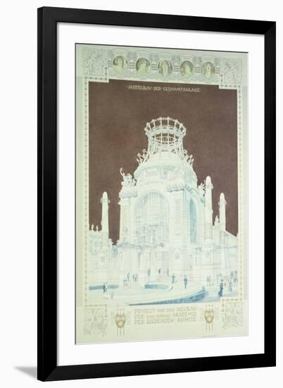 Academy of Fine Arts, Vienna, Design for the Hall of Honour (Coloured Pencil)-Otto Wagner-Framed Giclee Print