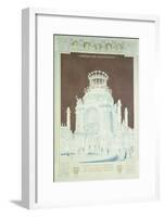 Academy of Fine Arts, Vienna, Design for the Hall of Honour (Coloured Pencil)-Otto Wagner-Framed Giclee Print