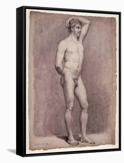 Academy Study of the Male Nude, 1764-Jacques-Louis David-Framed Stretched Canvas