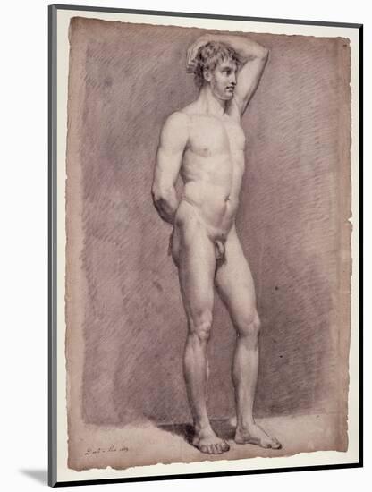 Academy Study of the Male Nude, 1764-Jacques-Louis David-Mounted Giclee Print