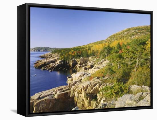 Acadia National Park Coastline, Maine, New England, USA-Roy Rainford-Framed Stretched Canvas