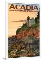 Acadia National Park, Maine - Bass Harbor Lighthouse-Lantern Press-Framed Art Print