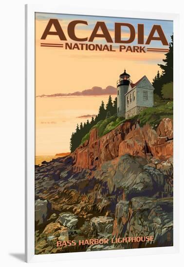 Acadia National Park, Maine - Bass Harbor Lighthouse-Lantern Press-Framed Art Print