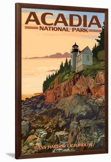 Acadia National Park, Maine - Bass Harbor Lighthouse-Lantern Press-Framed Art Print