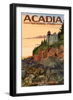 Acadia National Park, Maine - Bass Harbor Lighthouse-Lantern Press-Framed Art Print