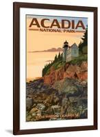 Acadia National Park, Maine - Bass Harbor Lighthouse-Lantern Press-Framed Art Print