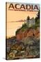 Acadia National Park, Maine - Bass Harbor Lighthouse-Lantern Press-Stretched Canvas